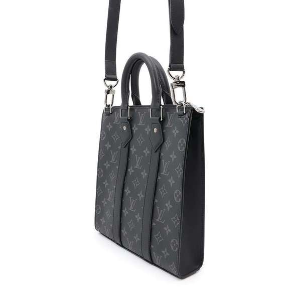 Louis Vuitton Tote Bag Monogram Eclipse Sac Plat Cross Shoulder Black - Picture 2 of 14
